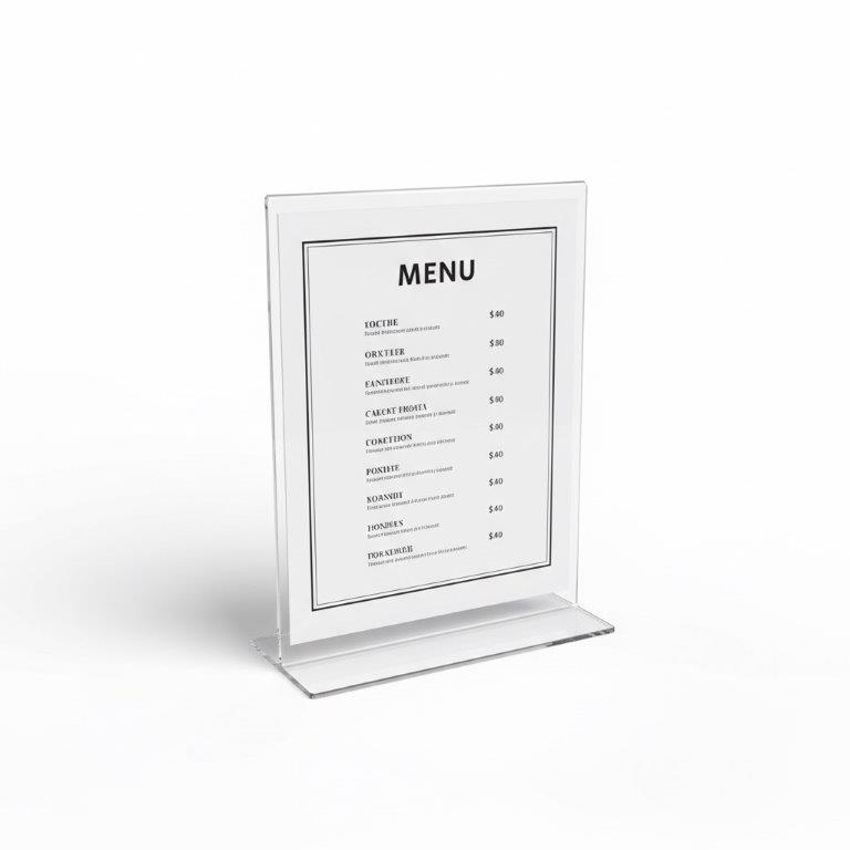 Clear Acrylic Double Sided menu stand